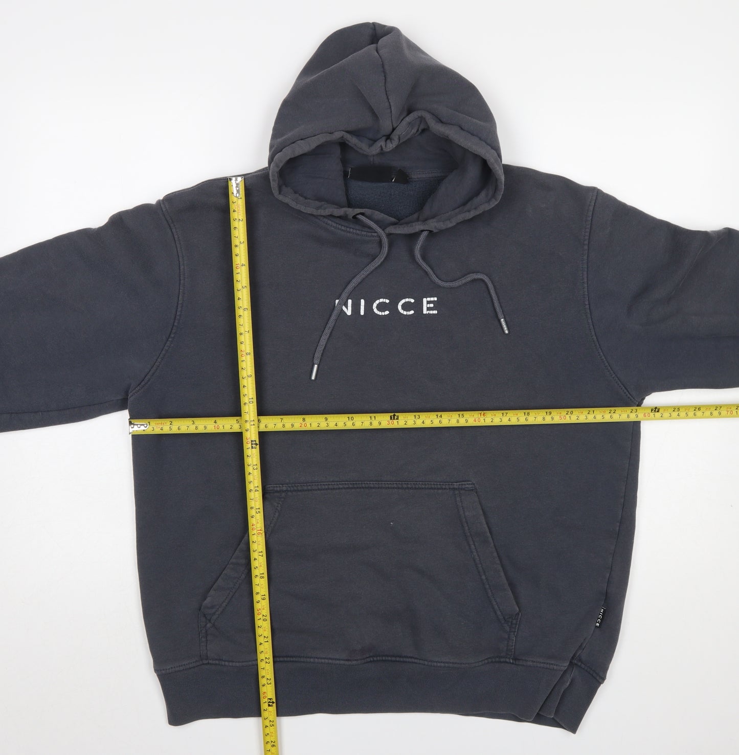 Nicce Men's Black Pullover Hoodie L Logo Fleece Sweatshirt