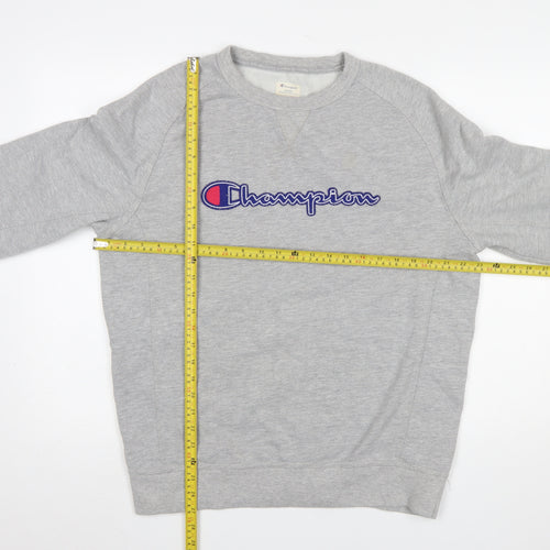 Champion Mens Grey Large Pullover Sweatshirt Embroidered Logo