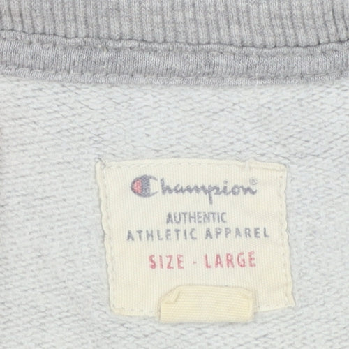 Champion Mens Grey Large Pullover Sweatshirt Embroidered Logo