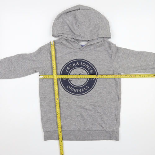 Jack & Jones Boys Grey Hooded Pullover Sweatshirt Size 152cm