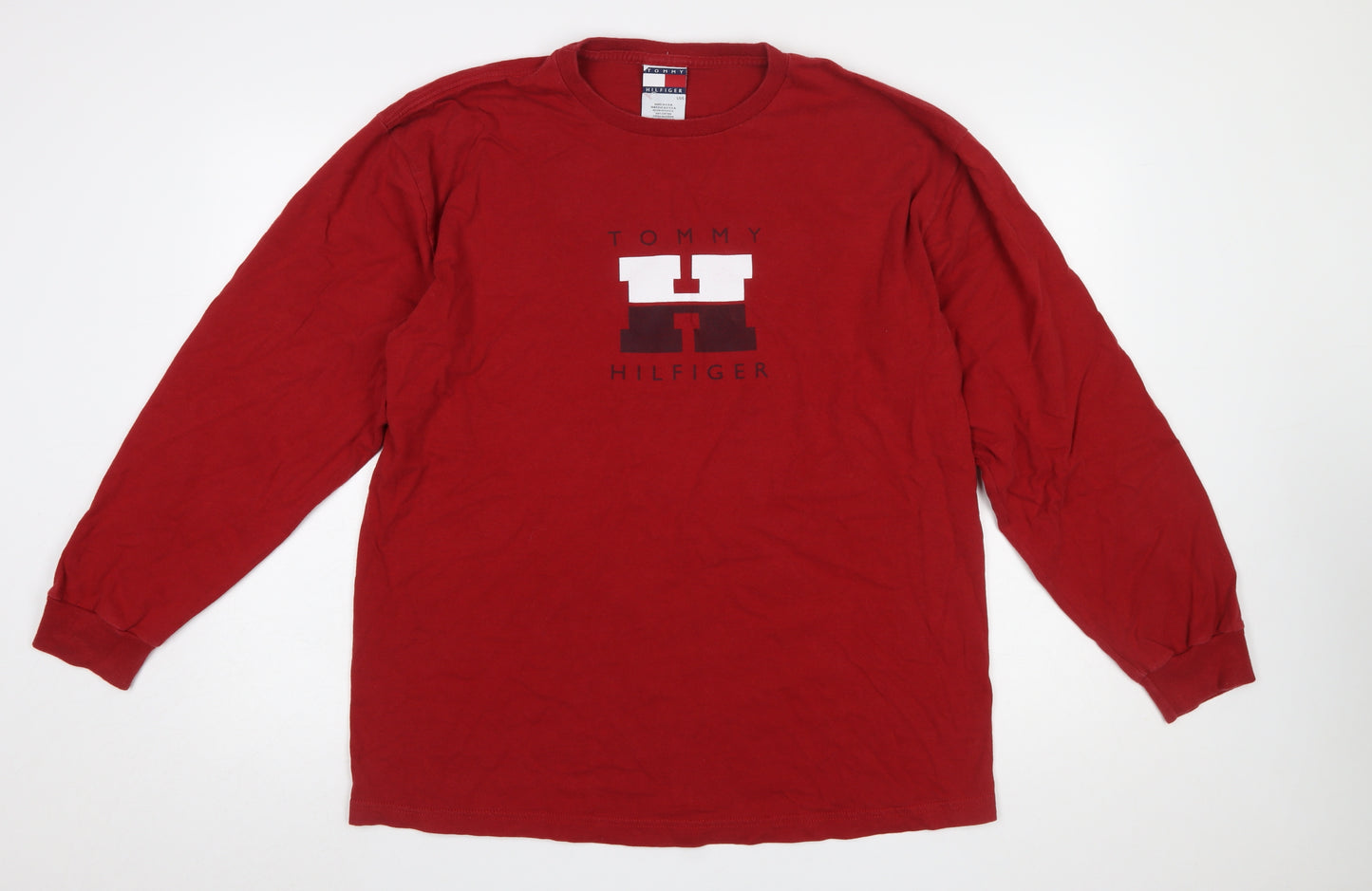 Tommy Hilfiger Men Red L Graphic Long Sleeve Cotton Pyjama Top