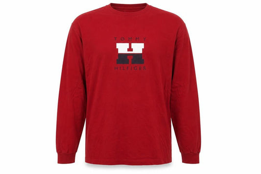 Tommy Hilfiger Men Red L Graphic Long Sleeve Cotton Pyjama Top