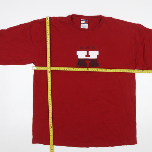 Tommy Hilfiger Men Red L Graphic Long Sleeve Cotton Pyjama Top