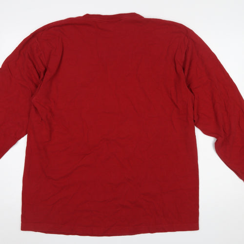 Tommy Hilfiger Men Red L Graphic Long Sleeve Cotton Pyjama Top