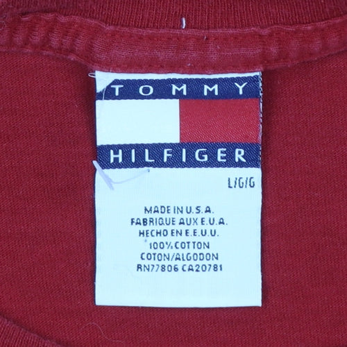 Tommy Hilfiger Men Red L Graphic Long Sleeve Cotton Pyjama Top