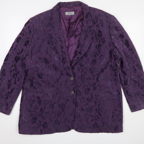 Marks and Spencer Womens Purple Floral Jacquard Blazer UK 22