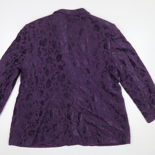 Marks and Spencer Womens Purple Floral Jacquard Blazer UK 22