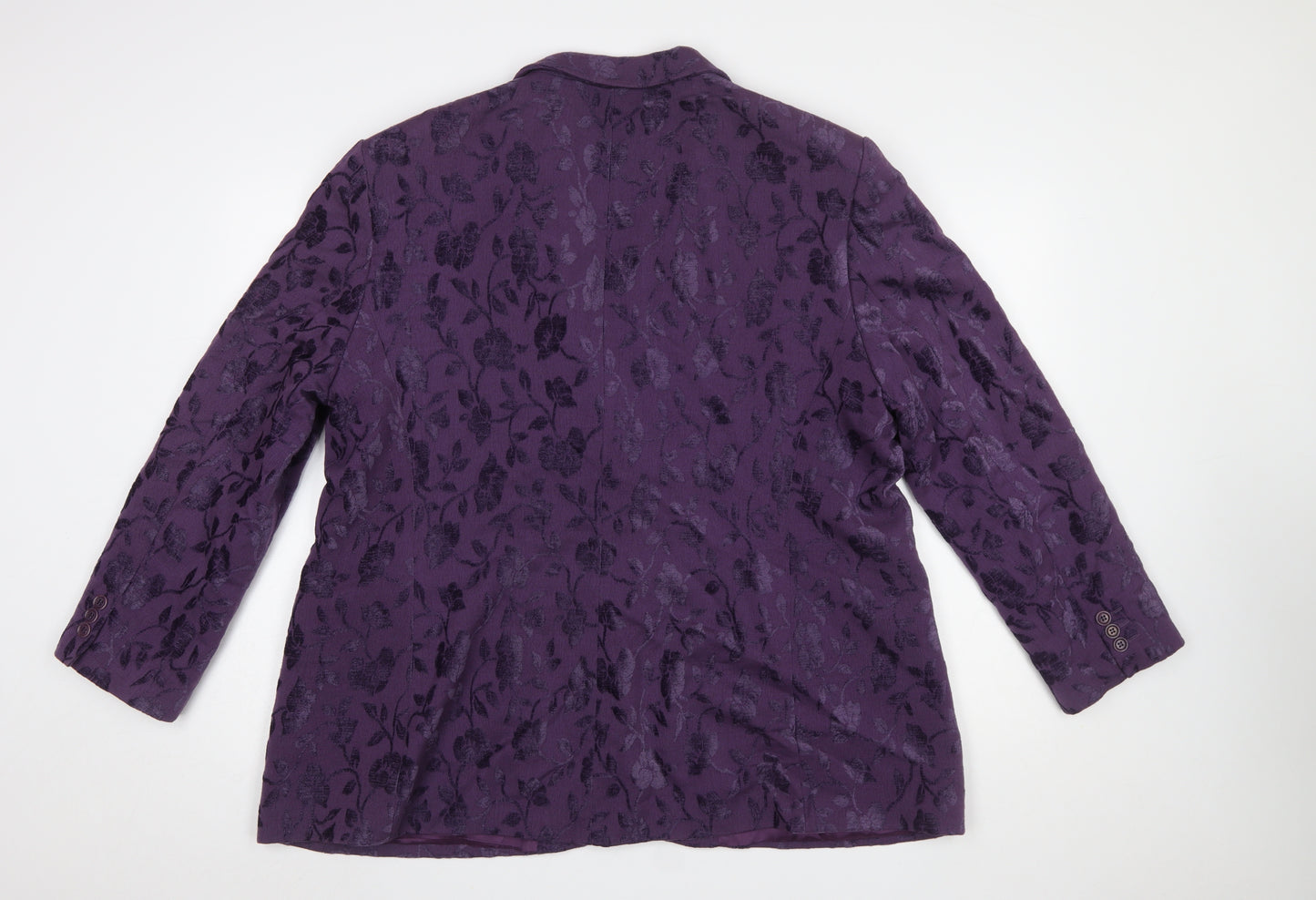 Marks and Spencer Womens Purple Floral Jacquard Blazer UK 22