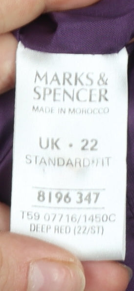 Marks and Spencer Womens Purple Floral Jacquard Blazer UK 22