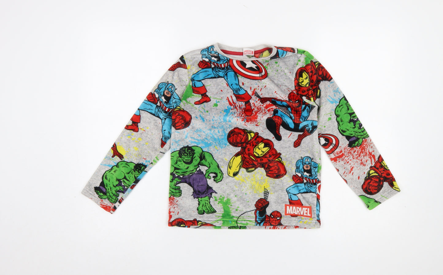 Marvel Boys Multicoloured 8-9 Years Long Sleeve Superhero Pyjama Top