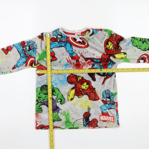 Marvel Boys Multicoloured 8-9 Years Long Sleeve Superhero Pyjama Top