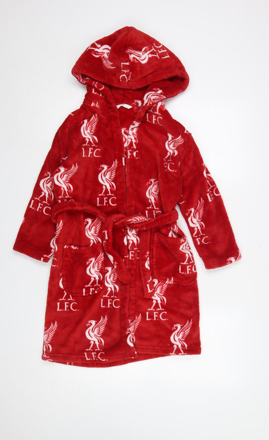 Marks and Spencer Boys Red LFC Hooded Fleece Robe 7-8 Years