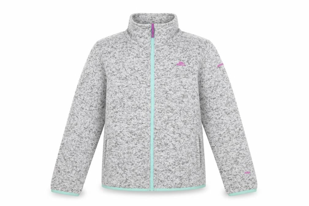 Trespass Girls Grey Full Zip Fleece Jacket 11-12 Years Lightweight Outdoor