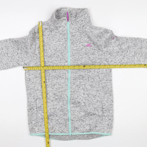 Trespass Girls Grey Full Zip Fleece Jacket 11-12 Years Lightweight Outdoor