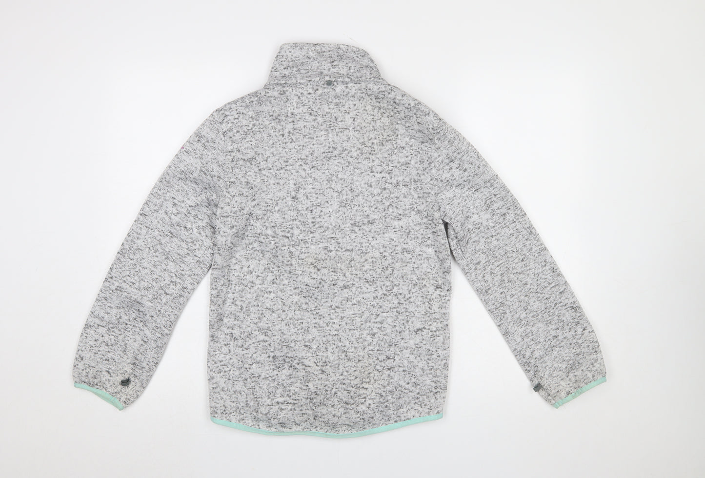 Trespass Girls Grey Full Zip Fleece Jacket 11-12 Years Lightweight Outdoor