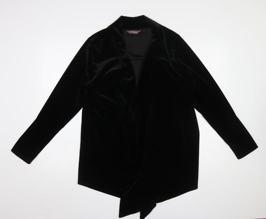 Marks and Spencer Women Black Velvet Wrap Blouse UK 20