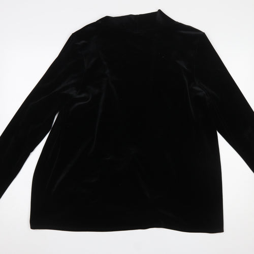 Marks and Spencer Women Black Velvet Wrap Blouse UK 20