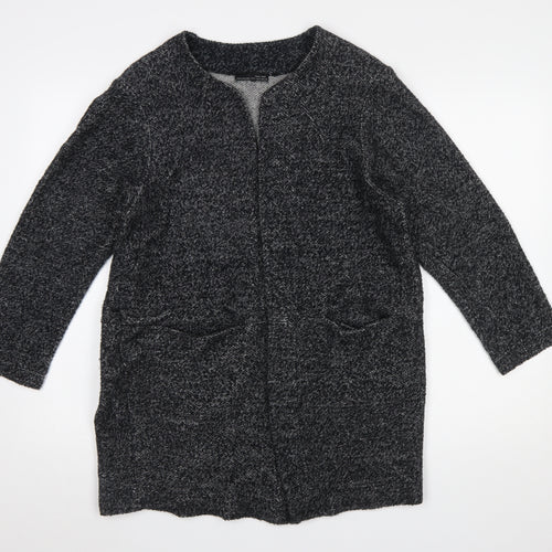 Zara Women Grey Long Sleeve Knit Open Cardigan Size 12