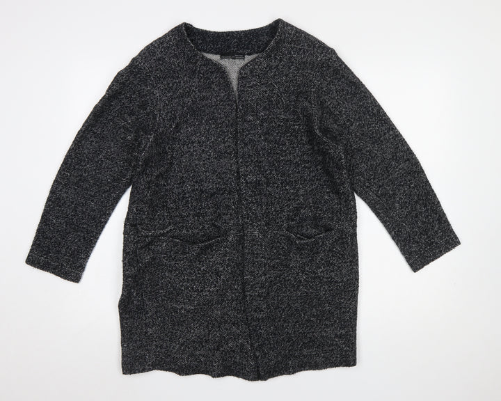 Zara Women Grey Long Sleeve Knit Open Cardigan Size 12