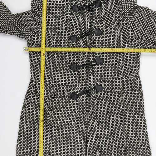 Autonomy Womens Black Wool Blend Mid-Length Duffle Coat Size 16