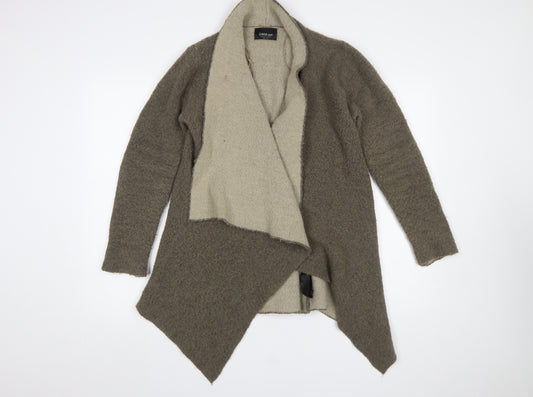 ZARA Women Brown Wool Blend Knit Cardigan Size 12