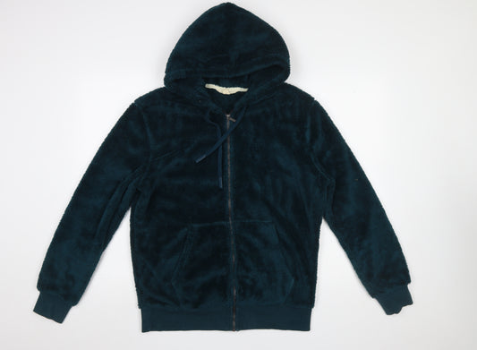 Marks and Spencer Men's Green Full Zip Fleece Hoodie Size S