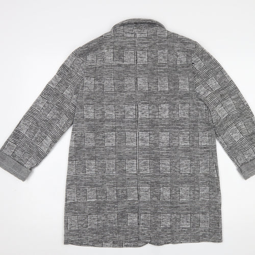 F&F Women Grey Check Single-Breasted Blazer Jacket Size 12