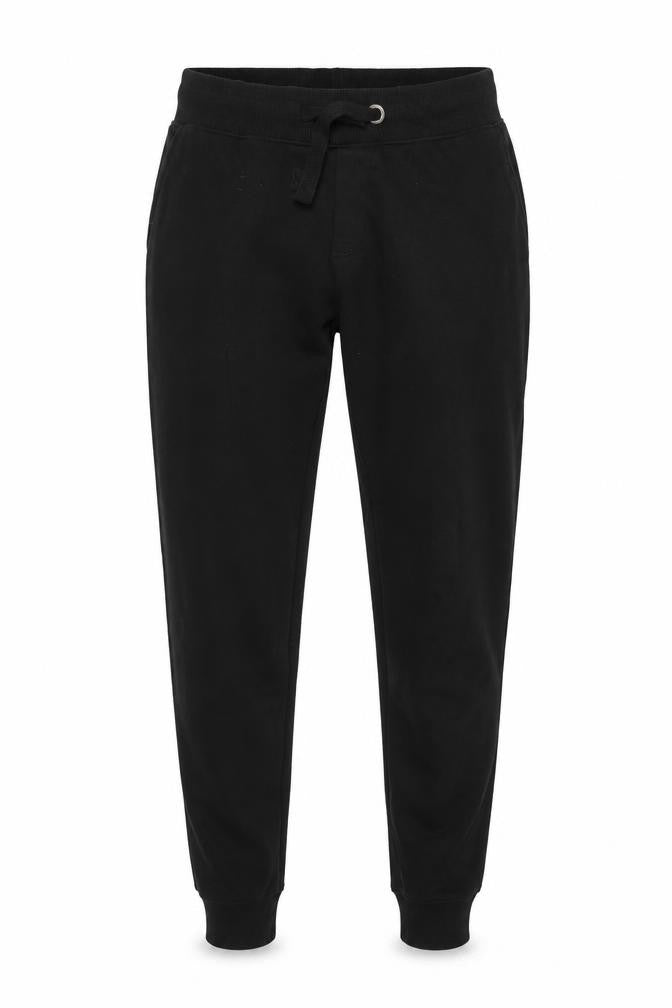 Front view of French Connection Men's Black Jogger Trousers M Regular Fit Cotton