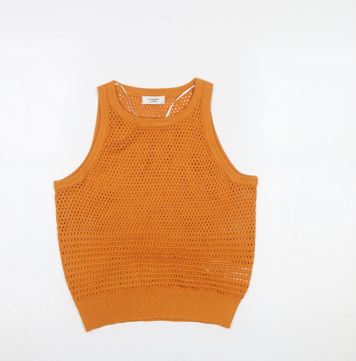Jacqueline de Yong Women’s Orange Knit Tank Top XS