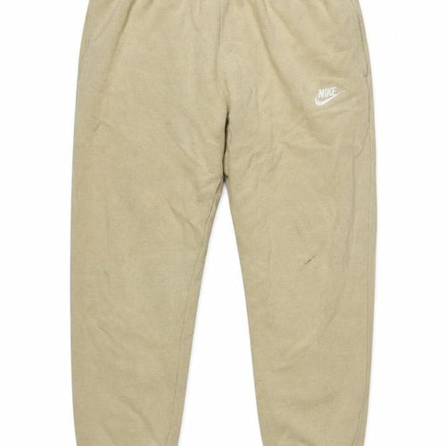 Nike Men's Beige Jogger Trousers S Regular Fit Elastic Waist