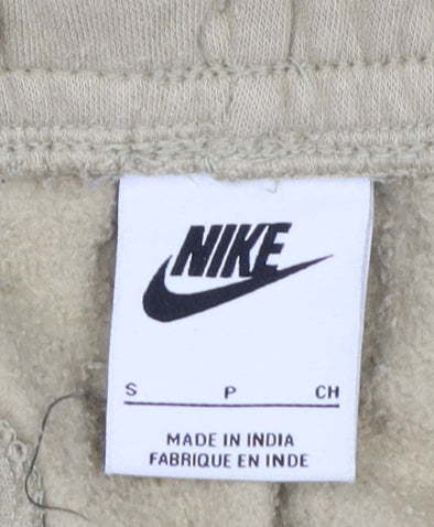 Nike Men's Beige Jogger Trousers S Regular Fit Elastic Waist