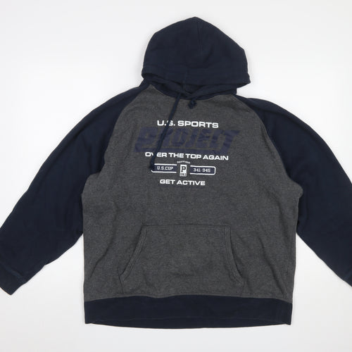vanVaan Women’s Grey & Navy Pullover Hoodie XL Relaxed Fit Casual