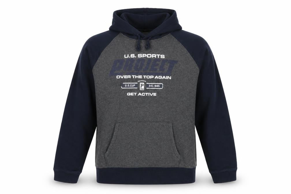 vanVaan Women’s Grey & Navy Pullover Hoodie XL Relaxed Fit Casual