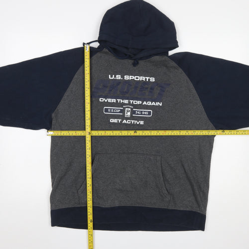 vanVaan Women’s Grey & Navy Pullover Hoodie XL Relaxed Fit Casual