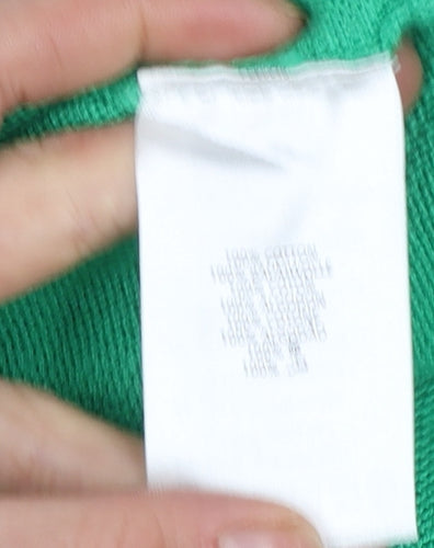 Gant Men's Green Cotton V-Neck Jumper M Regular Fit