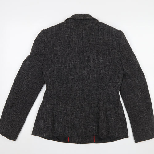 Viyella Women’s Grey Herringbone Blazer Jacket Size 10 Classic Fit