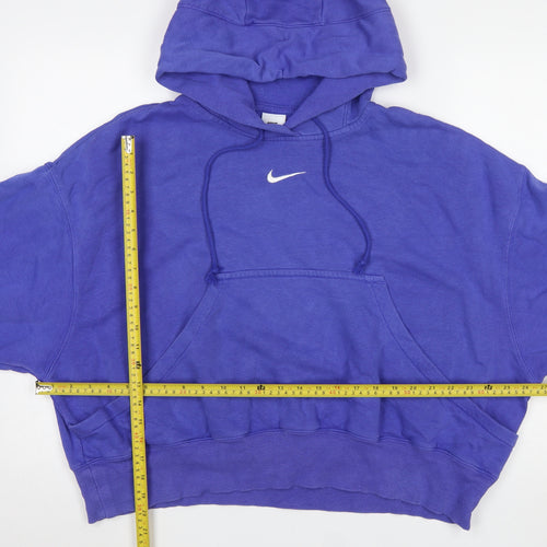 Nike Women's Purple Pullover Hoodie Small Relaxed Fit Cotton Blend
