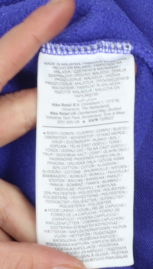 Nike Women's Purple Pullover Hoodie Small Relaxed Fit Cotton Blend
