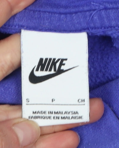 Nike Women's Purple Pullover Hoodie Small Relaxed Fit Cotton Blend