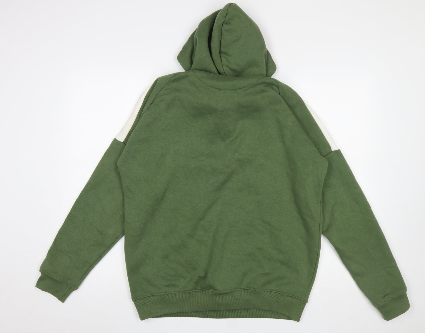 boohooMAN Men's Green 1/2 Zip Hoodie Size M Casual Regular Fit