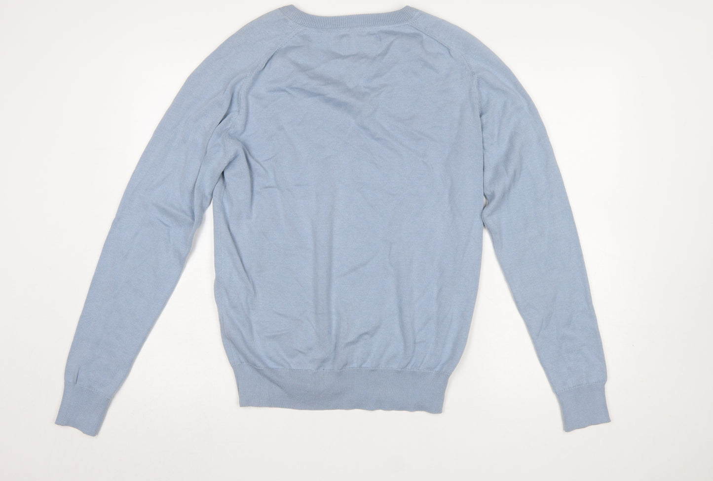Haywood Men's Blue Cotton V-Neck Jumper Size L