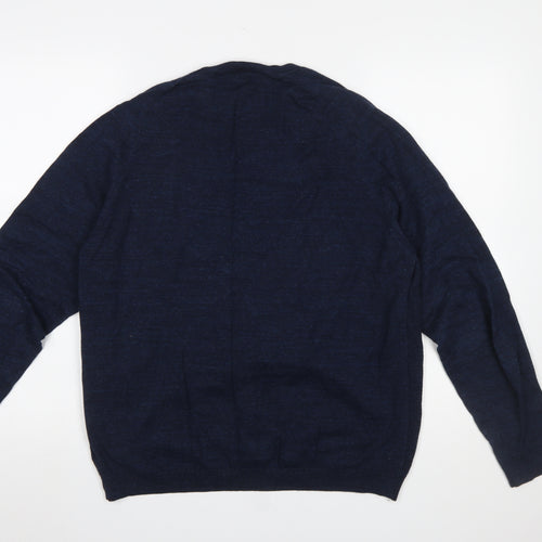 Next Men's Blue Cotton Crew Neck Pullover Jumper Size M