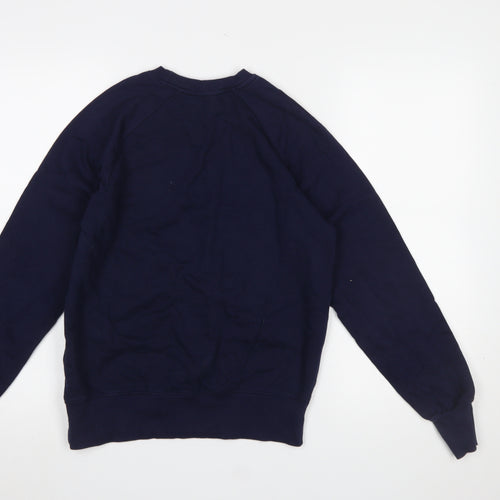 Earth Positive Women Navy Blue Peace Graphic Crew Sweatshirt XS