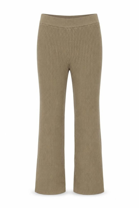 NA-KD Women’s Beige Ribbed Knit High Rise Leggings Size S