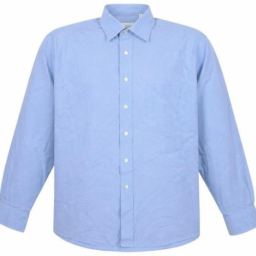 Van Heusen Men's Blue Cotton Blend Long Sleeve Classic Button-Up Shirt Size 16