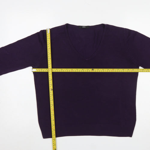 Marks and Spencer Women's Purple V-Neck Acrylic Jumper UK 14