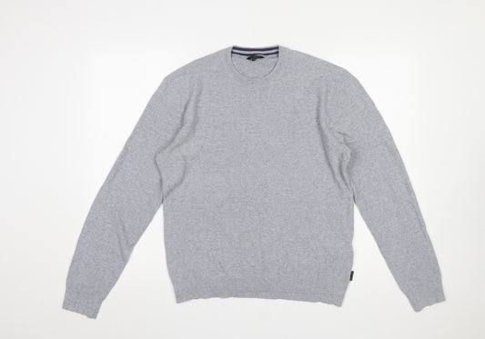 Ted Baker Men’s Grey Knit Long Sleeve Crew Neck T-Shirt M