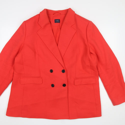 Marks and Spencer Women Red Double-Breasted Blazer UK 20