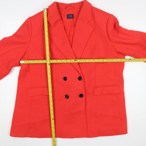 Marks and Spencer Women Red Double-Breasted Blazer UK 20