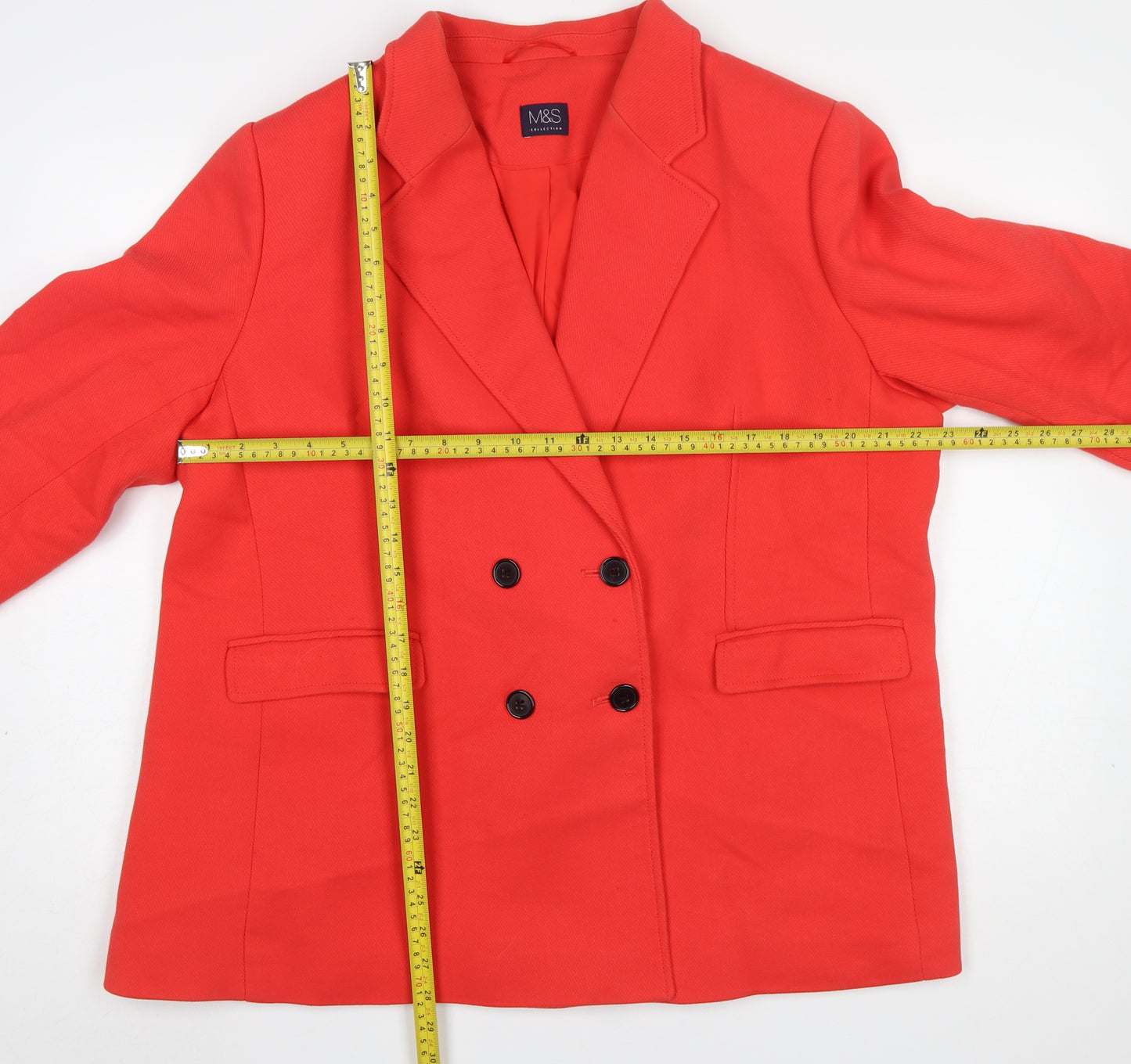Marks and Spencer Women Red Double-Breasted Blazer UK 20
